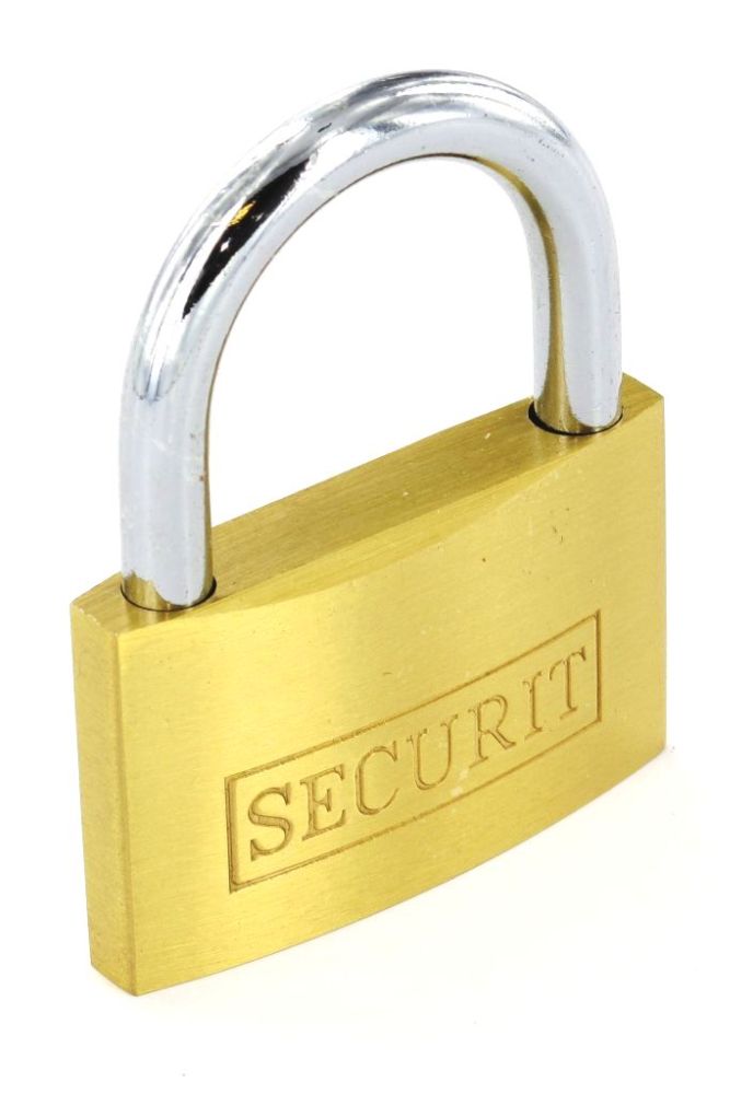Securit Gold Door Brass Padlock 15mm 
