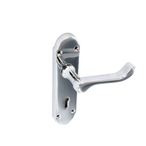 Chrome shaped lock handles 170mm