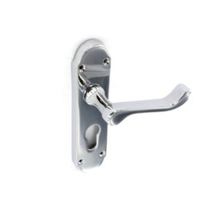 Chrome shaped Euro lock handles 170mm