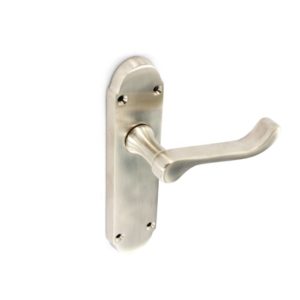 Brushed Nickel shaped latch handles 170mm