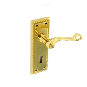 Premier Georgian Brass lock handles 155mm *