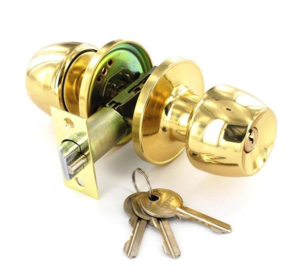 Brass entrance lock knobset 60/70mm