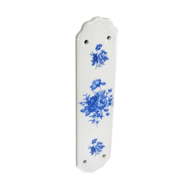 Ceramic fingerplate White/Blue Flower