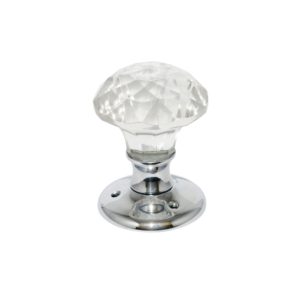 Glass mortice knobs Solitaire Chrome