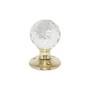 Glass mortice knobs Ball PB