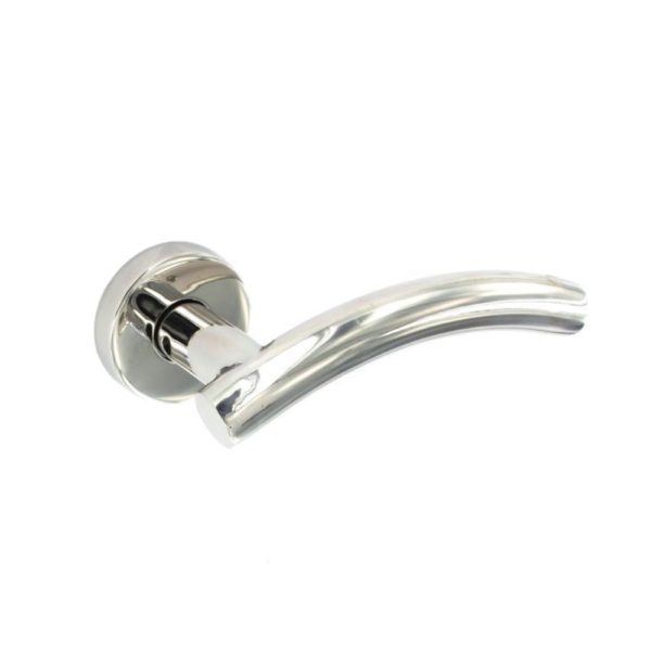 Polished Stainless Steel latch handles 'Arc' 50mm