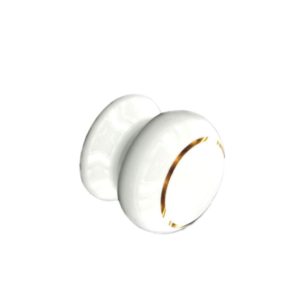 White/Goldline Ceramic knob 35mm