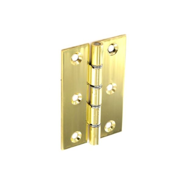 Brass hinges double steel washered Polished 75mm