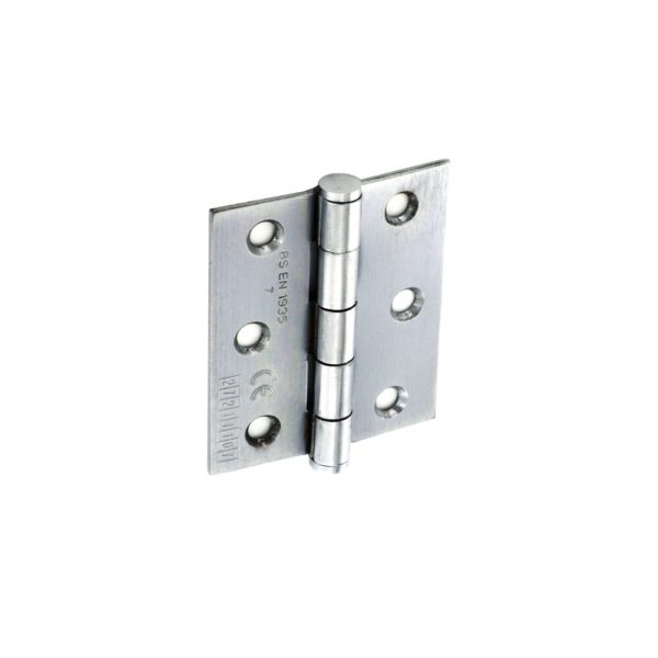 CE Steel Butt Hinges Satin Chrome plated 75mm