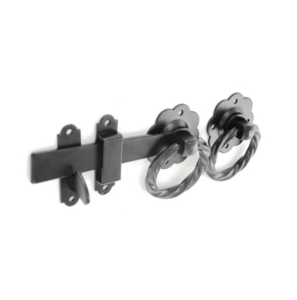 Twisted ring gate latch Black 150mm
