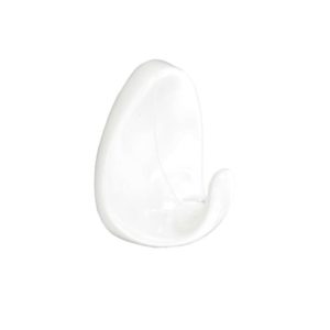 Oval Self adhesive hook White Medium