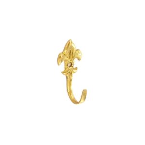 Brass tieback hook Fleur-de-lis Mini