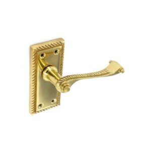 Polished Brass plated Georgian latch handles 118mm